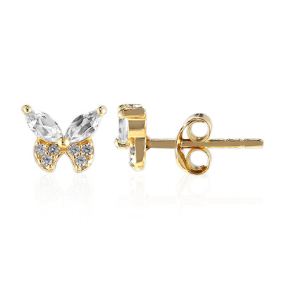 Pendientes en plata con Topacio blanco