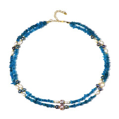 Collar en plata con Perla durazno Freshwater (Riya)