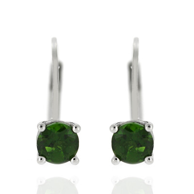 Pendientes en plata con Diópsido de Rusia