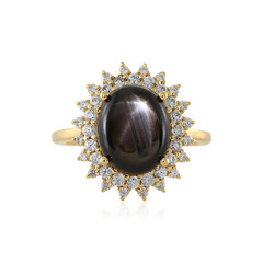 Anillo en plata con Zafiro estrella negra