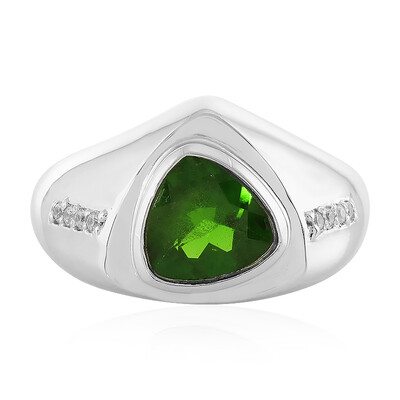 Anillo en plata con Diópsido de Rusia