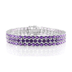 Brazalete en plata con Amatista de Zambia