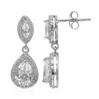 Pendientes en plata con Topacio blanco