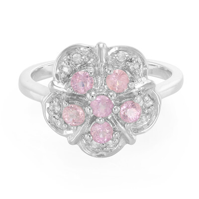 Anillo en plata con Zafiro de Ceilán rosa