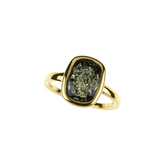 Anillo en plata con Ámbar báltico