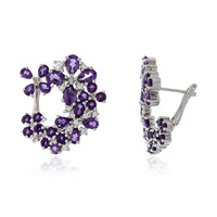 Pendientes en plata con Amatista de Zambia (Dallas Prince Designs)