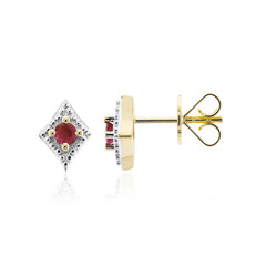 Pendientes en oro con Berilo rojo