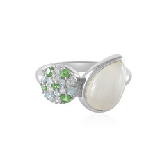 Anillo en plata con Piedra de Luna blanca (KM by Juwelo)