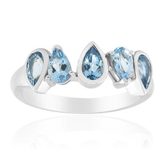 Anillo en plata con Aguamarina de Mozambique (Pallanova)