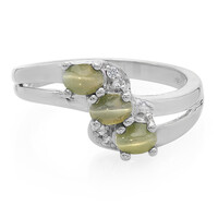 Anillo en plata con Alejandrita ojos de gato