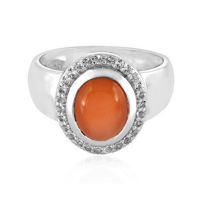 Anillo en plata con Piedra de luna de Kangeyam