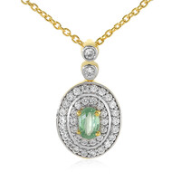 Collar en plata con Cianita menta