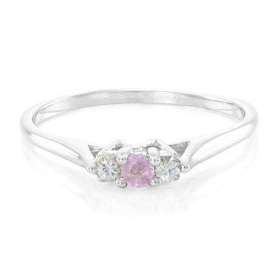 Anillo en plata con Zafiro de Ceilán rosa
