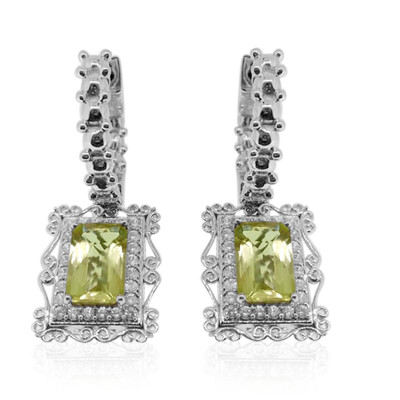 Pendientes en plata con Cuarzo del Ouro Verde (Dallas Prince Designs)