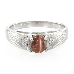 Anillo en plata con Escapolita ojo de gato