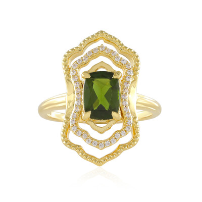 Anillo en plata con Diópsido de Rusia