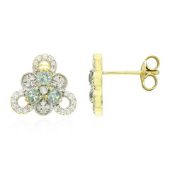 Pendientes en plata con Zafiro verde no calentado