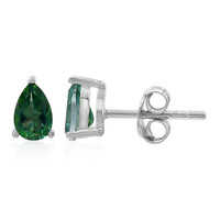 Pendientes en plata con Topacio verde mariposa