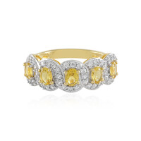 Anillo en plata con Berilo amarillo