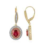 Pendientes en oro con Turmalina rosa (Adela Gold)