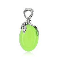 Colgante en plata con Ámbar colombiano verde