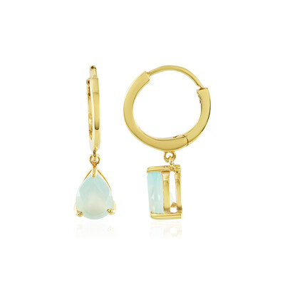 Pendientes en plata con Calcedonia agua