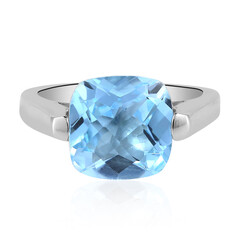 Anillo en plata con Topacio azul cielo