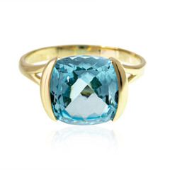 Anillo en oro con Topacio azul