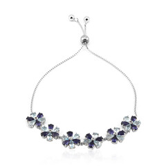 Brazalete en plata con Iolita