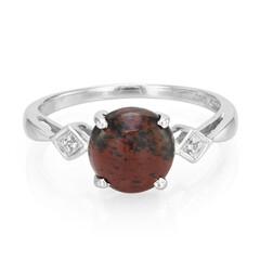 Anillo en plata con Obsidiana caoba