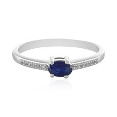 Anillo en plata con Zafiro azul de Madagascar