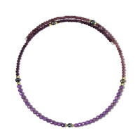 Collar al cuello en acero con Rubí de Mozambique (Riya)