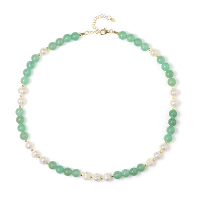 Collar en plata con Aventurina verde (Riya)