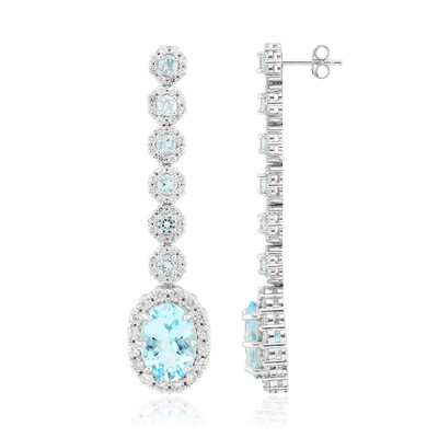 Pendientes en plata con Topacio azul cielo
