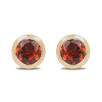 Pendientes en oro con Turmalina naranja