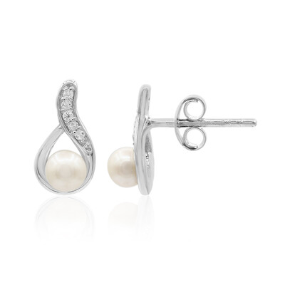 Pendientes en plata con Perla Freshwater