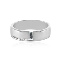 Anillo de hombre en plata con Diamante azul I3