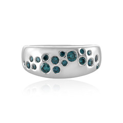 Anillo en plata con Diamante azul I3