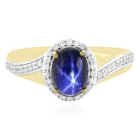 Anillo en plata con Zafiro estrella azul