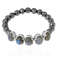 Brazalete en plata con Labradorita (Dallas Prince Designs)