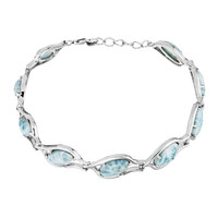 Brazalete en plata con Larimar
