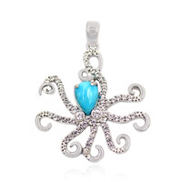 Colgante en plata con Turquesa azul del Mohave Kingman