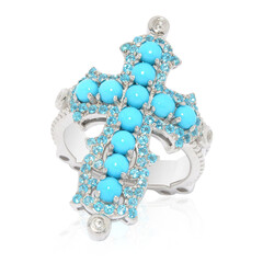 Anillo en plata con Turquesa bella durmiente (Dallas Prince Designs)