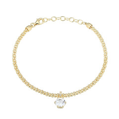 Brazalete en plata con Topacio blanco