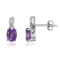 Pendientes en plata con Amatista de Zambia