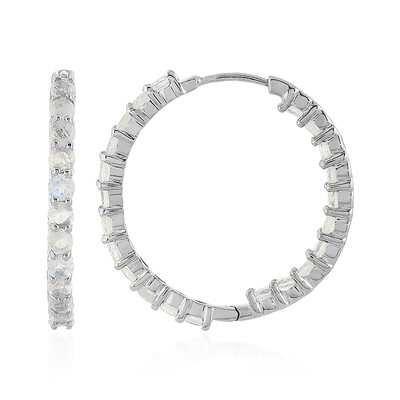 Pendientes en plata con Piedra de Luna arcoíris