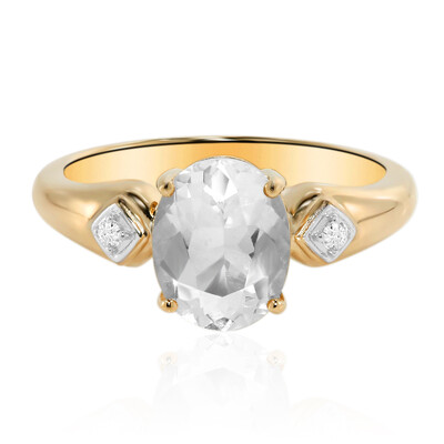 Anillo en oro con Ópalo hyalite de México
