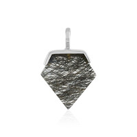 Colgante en plata con Cuarzo rutilado negro