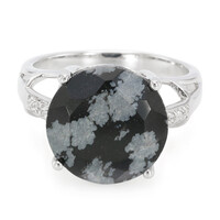 Anillo en plata con Obsidiana Copo de Nieve