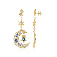 Pendientes en plata con Topacio azul de Londres